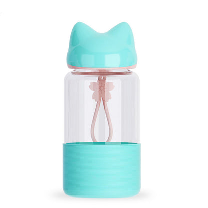 Kids Bunny Glass Water Bottle