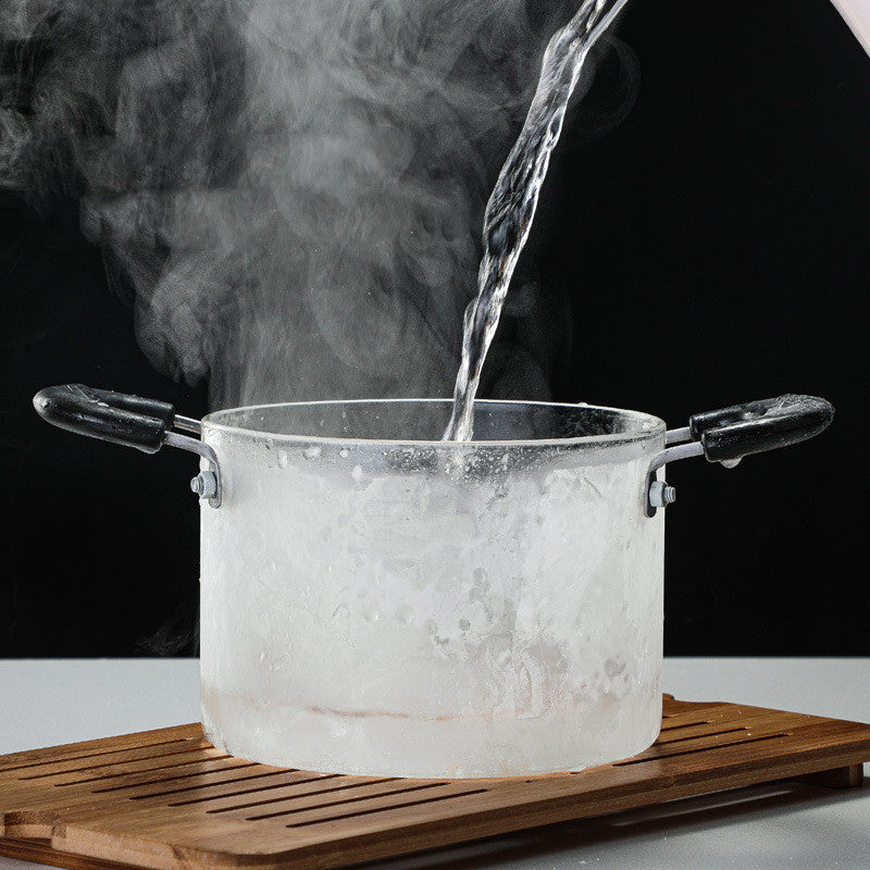 Transparent Borosilicate Glass Steamer Pot