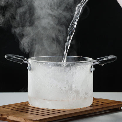 Transparent Borosilicate Glass Steamer Pot