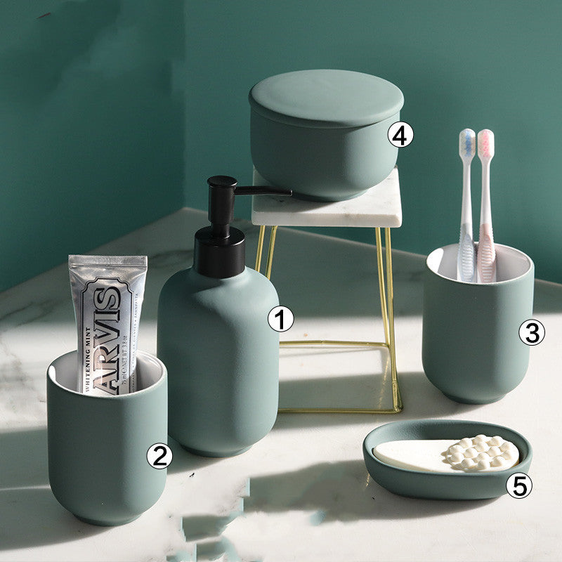 Ceramic Bathroom Accessory Set