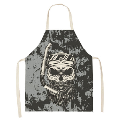 The Edgy Skull Print Apron