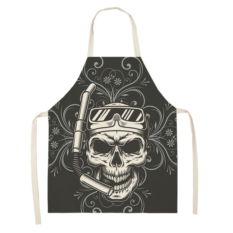 The Edgy Skull Print Apron