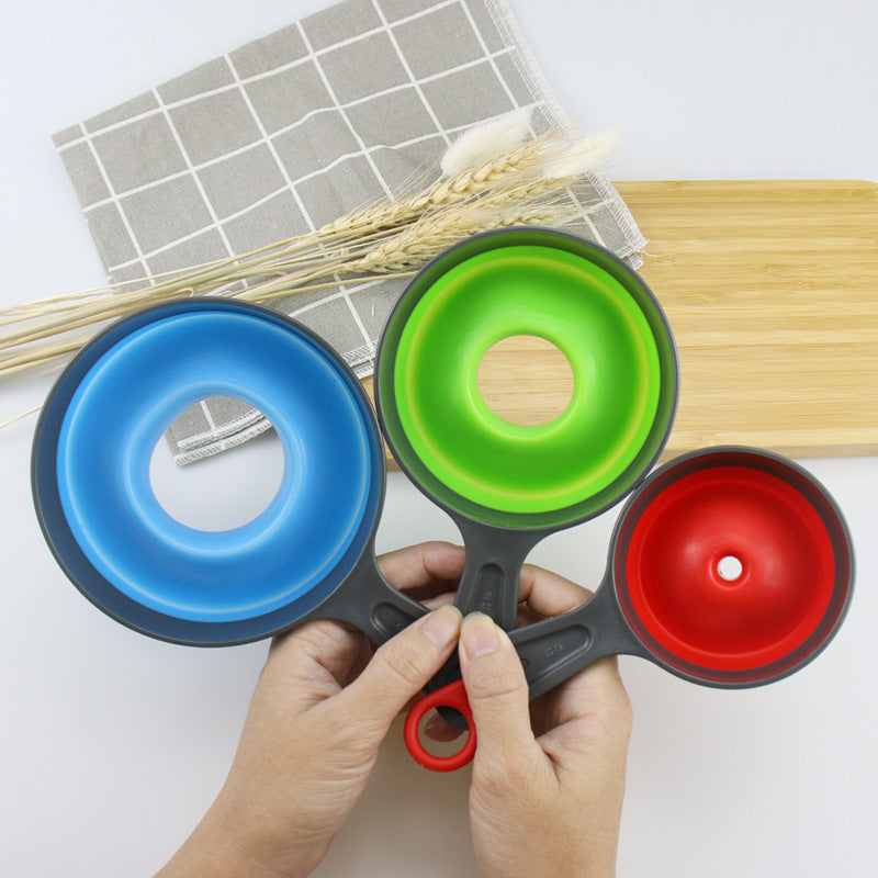 Folding Plastic Funnel Set (3-Piece)