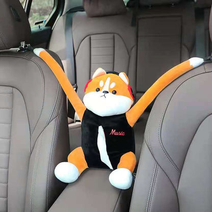 Plush Car Armrest Tissue Box