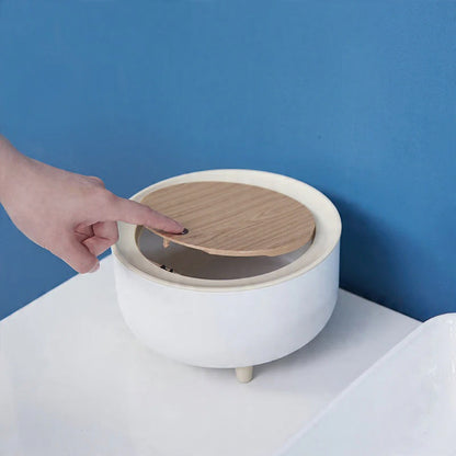 Wooden Tabletop Mini Trash Bin