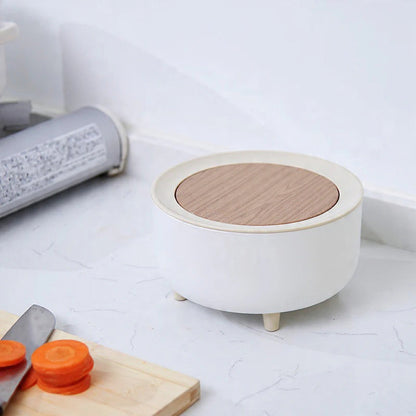 Wooden Tabletop Mini Trash Bin