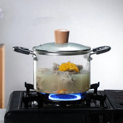 Transparent Borosilicate Glass Steamer Pot